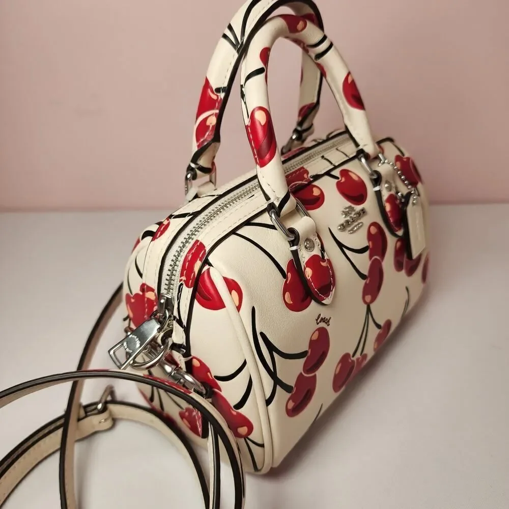 NWT Coach CY745 Mini Rowan Crossbody Bag Cherry Print Red Chalk - Picture 4 of 6